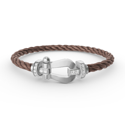 [Aetheris]FORCE LARGE HORSESHOE HALF DIAMOND BRACELET - WHITE GOLD