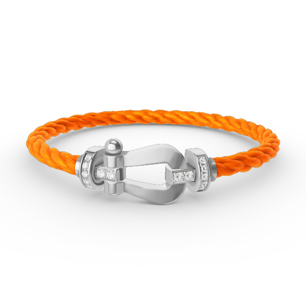 [Aetheris]FORCE LARGE HORSESHOE HALF DIAMOND BRACELET - WHITE GOLD