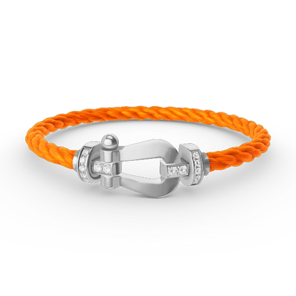 [Aetheris]FORCE LARGE HORSESHOE HALF DIAMOND BRACELET - WHITE GOLD