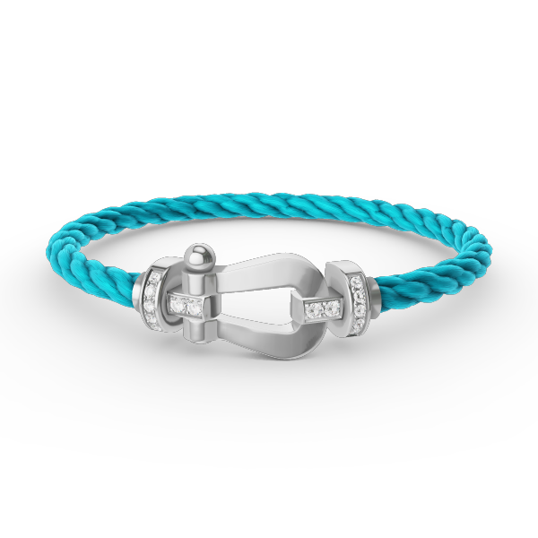 [Aetheris]FORCE LARGE HORSESHOE HALF DIAMOND BRACELET - WHITE GOLD