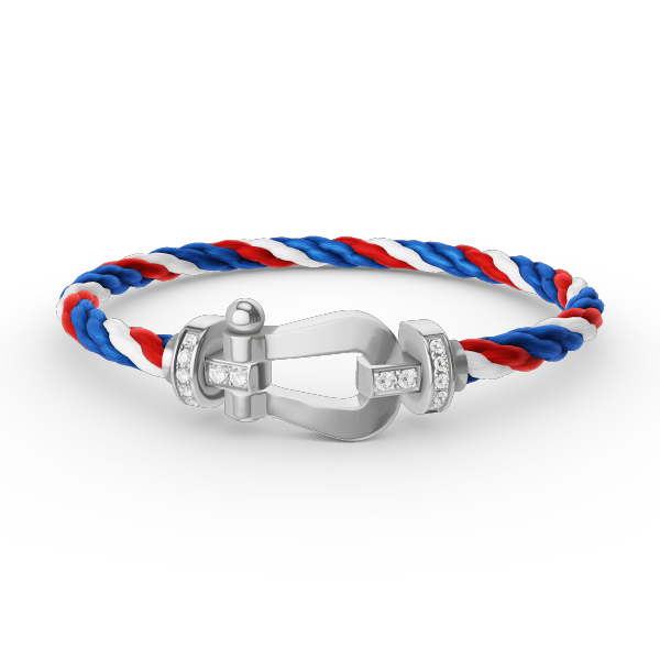 [Aetheris]FORCE LARGE HORSESHOE HALF DIAMOND BRACELET - WHITE GOLD