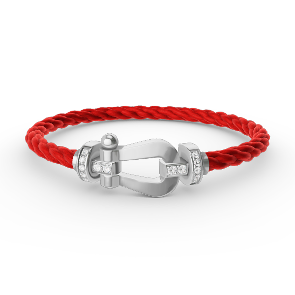 [Aetheris]FORCE LARGE HORSESHOE HALF DIAMOND BRACELET - WHITE GOLD