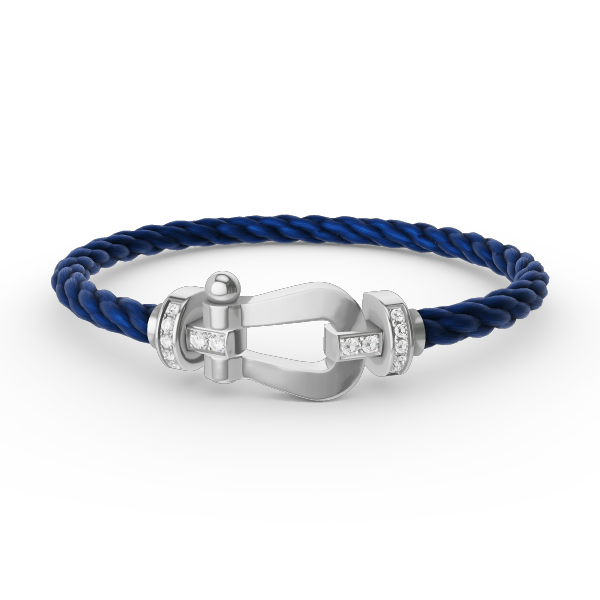 [Aetheris]FORCE LARGE HORSESHOE HALF DIAMOND BRACELET - WHITE GOLD