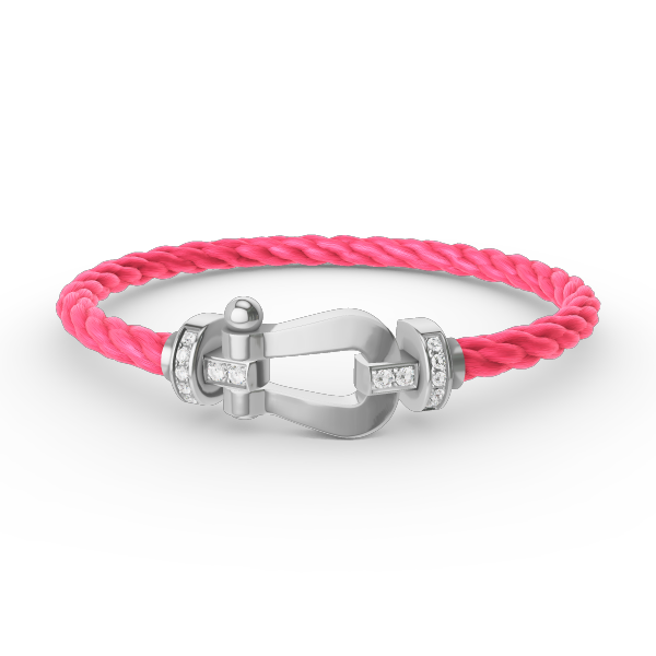 [Aetheris]FORCE LARGE HORSESHOE HALF DIAMOND BRACELET - WHITE GOLD