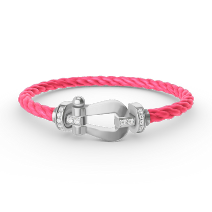 [Aetheris]FORCE LARGE HORSESHOE HALF DIAMOND BRACELET - WHITE GOLD