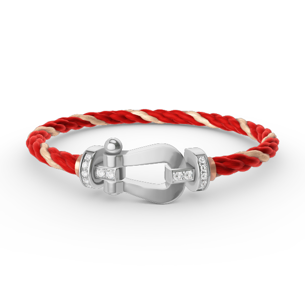 [Aetheris]FORCE LARGE HORSESHOE HALF DIAMOND BRACELET - WHITE GOLD