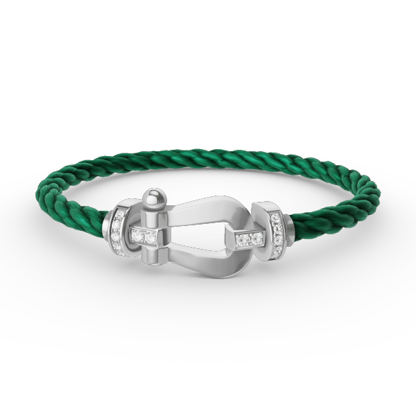 [Aetheris]FORCE LARGE HORSESHOE HALF DIAMOND BRACELET - WHITE GOLD