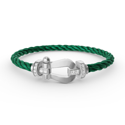 [Aetheris]FORCE LARGE HORSESHOE HALF DIAMOND BRACELET - WHITE GOLD