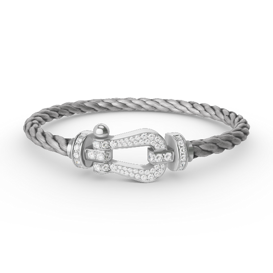 [Aetheris]FORCE LARGE HORSESHOE FULL DIAMOND BRACELET - WHITE GOLD