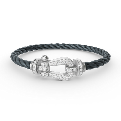 [Aetheris]FORCE LARGE HORSESHOE FULL DIAMOND BRACELET - WHITE GOLD