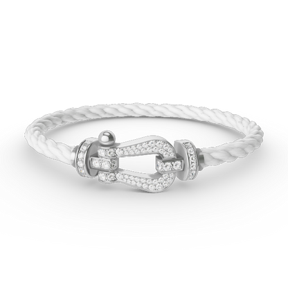 [Aetheris]FORCE LARGE HORSESHOE FULL DIAMOND BRACELET - WHITE GOLD