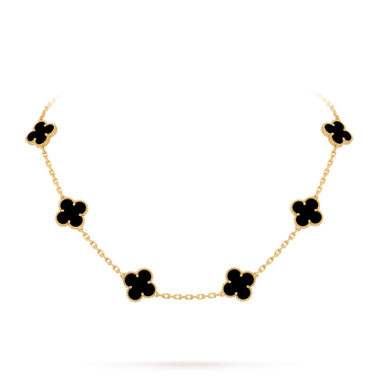 [Aetheris]KLASSISCHE GLÜCKS-KLEE-HALSKETTE MIT 10 MOTIVEN AUS DER GOLD-KOLLEKTION